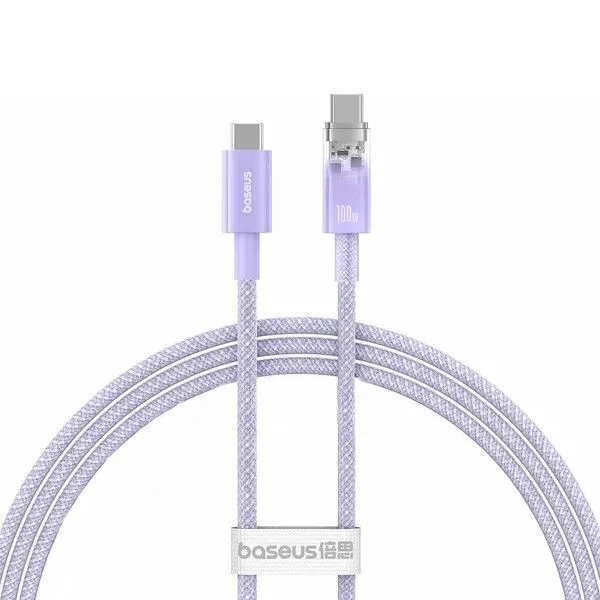 

Кабель USB Type-C-USB Type-C, быстрая зарядка, 5А, 100 Вт, 2 м, фиолетовый, Baseus Explorer (P10319703511-01)