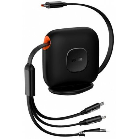 

Кабель USB Type-C-Type-C/Lightning/microUSB, плоский, быстрая зарядка, 5А, 100 Вт, 1.7 м, черный, Baseus Traction (CAQY000001)