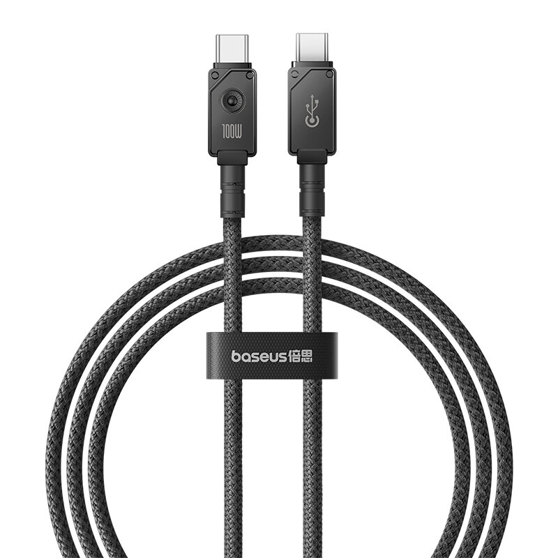 

Кабель USB Type-C-USB Type-C, быстрая зарядка, 5А, 100 Вт, 1 м, черный, Baseus Unbreakable (P10355800111-00)