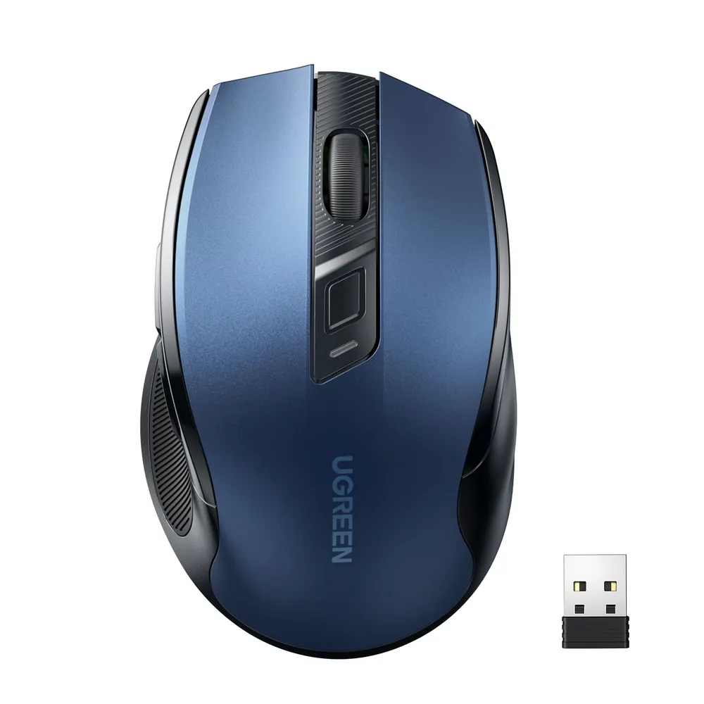 

Мышь беспроводная UGREEN MU006 Silence Design, 4000dpi, оптическая светодиодная, USB, синий (25753), MU006 Silence Design