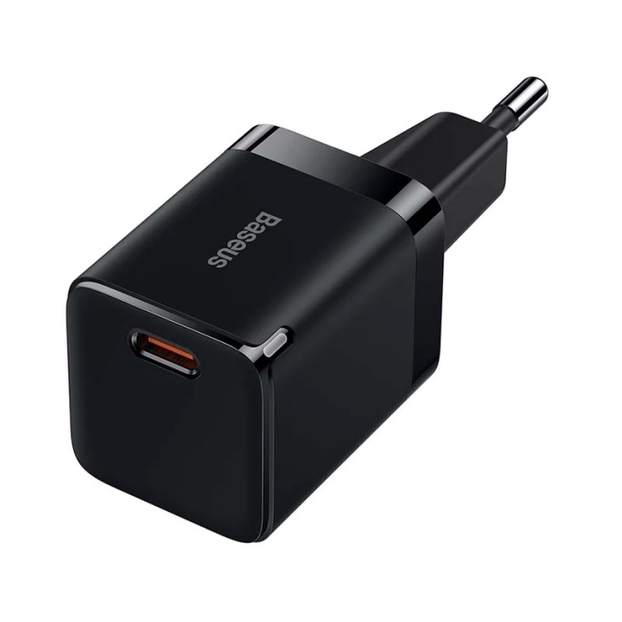 

Сетевое зарядное устройство BASEUS GaN3 Fast Charger 1C 30W CCGN010101 30 Вт, EU, USB type-C, Quick Charge, черный (CCGN010101), CCGN010101