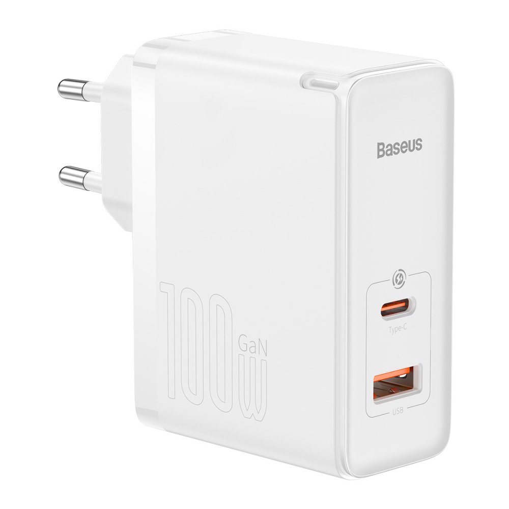 

Сетевое зарядное устройство BASEUS GaN5 Pro Fast Charger C+U 100W CCGP090202 100 Вт, USB, EU, USB type-C, Quick Charge, белый (CCGP090202), кабель USB Type C 1м, CCGP090202