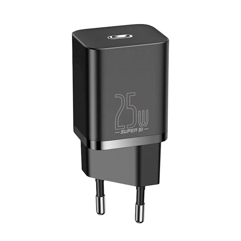 

Сетевое зарядное устройство BASEUS Super Si Quick Charger 1C 25W CCSP020101 25 Вт, EU, USB type-C, Quick Charge, PD, черный (CCSP020101), CCSP020101