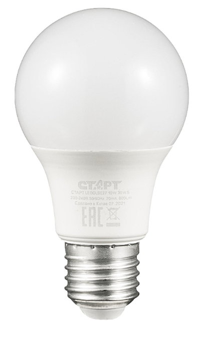 Лампа светодиодная E27 грушевидная, 25 Вт, 2700 K / теплый свет, 220 В, СТАРТ LEDGLSE27 25W 30 WS (17283)