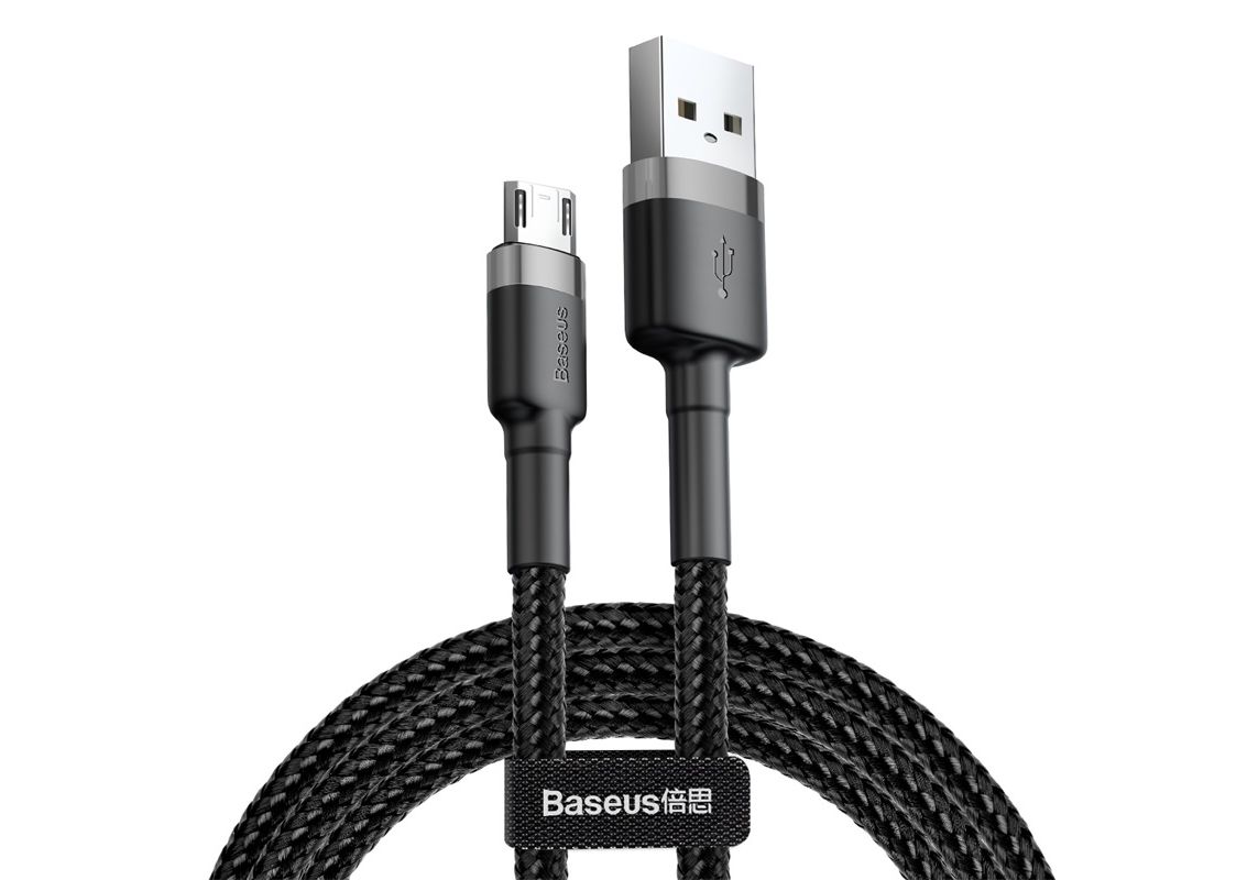 

Кабель USB-Micro USB, 1.5А, 2 м, черный/серый, Baseus Cafule (CAMKLF-CG1)