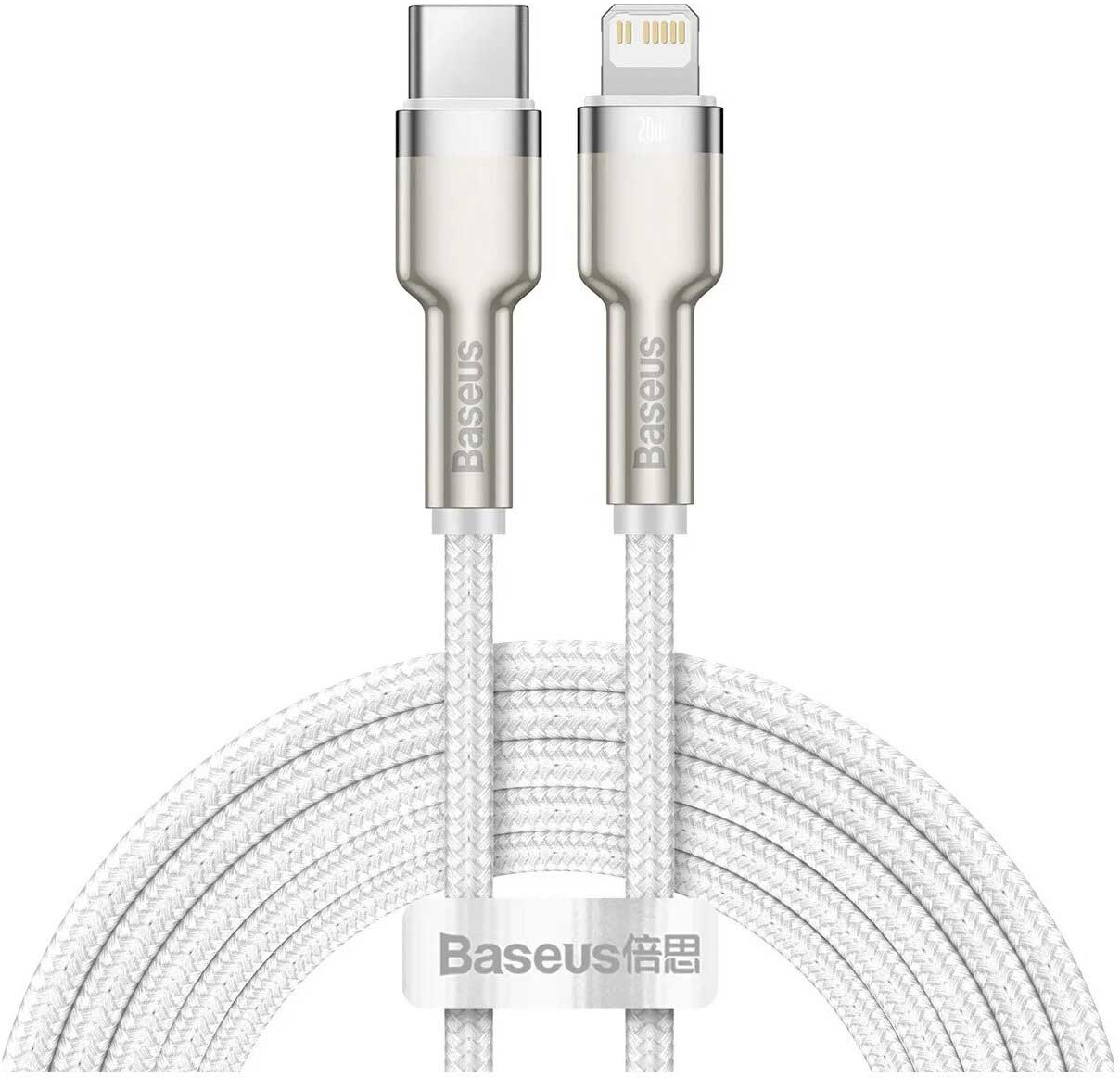 

Кабель USB Type-C-Lightning 8-pin, 2.4А, 20 Вт, 2 м, белый, Baseus Cafule Series (CATLJK-B02)