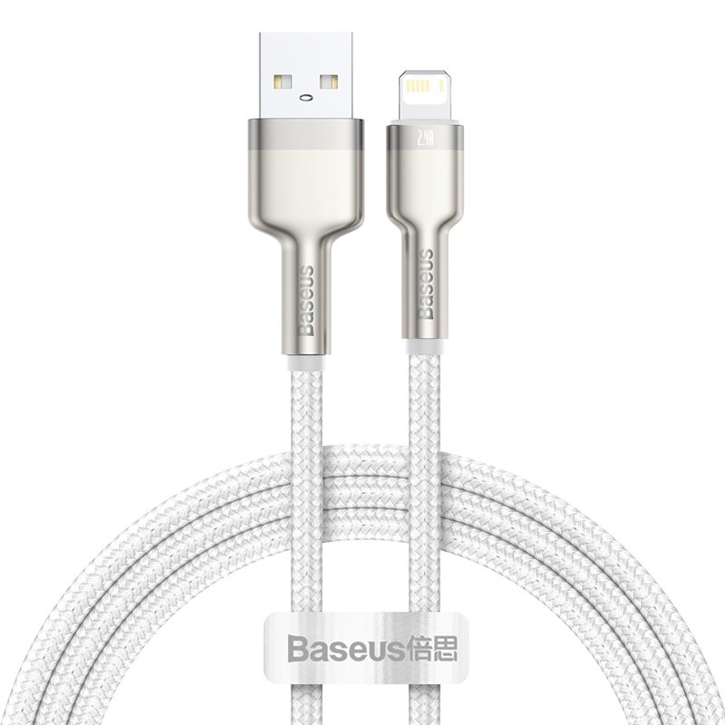 

Кабель USB-Lightning 8-pin, 2.4А, 1 м, белый, Baseus Cafule Series (CALJK-A02)