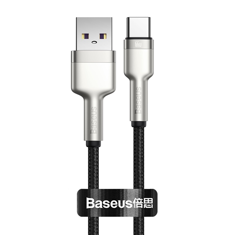 Кабель USB-USB Type-C, 6А, 25 см, черный, Baseus Cafule Series (CAKF000001)