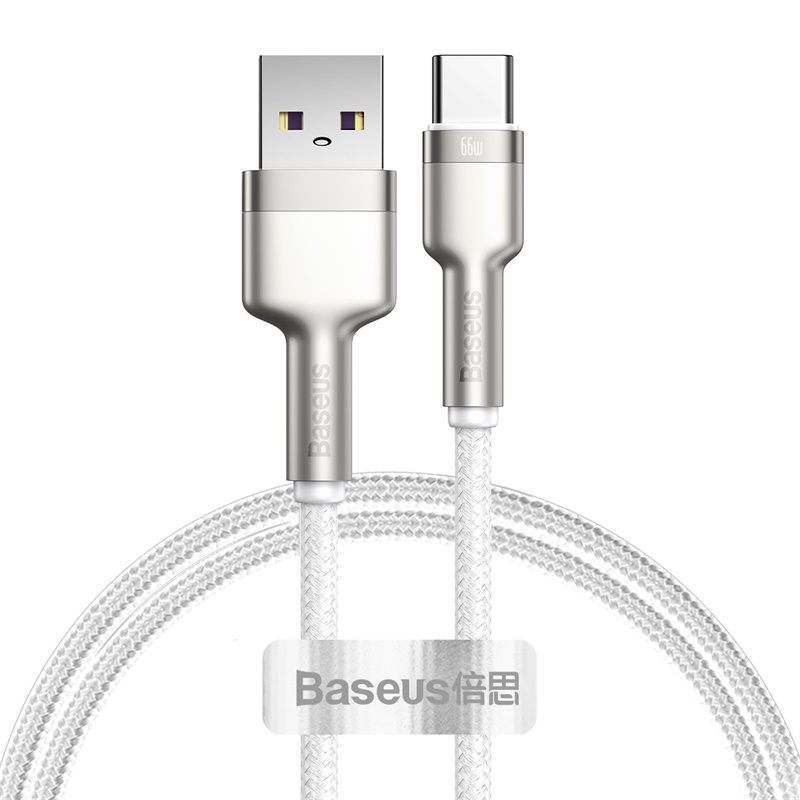 Кабель USB-USB Type-C, 6А, 1 м, белый, Baseus Cafule Series (CAKF000102)