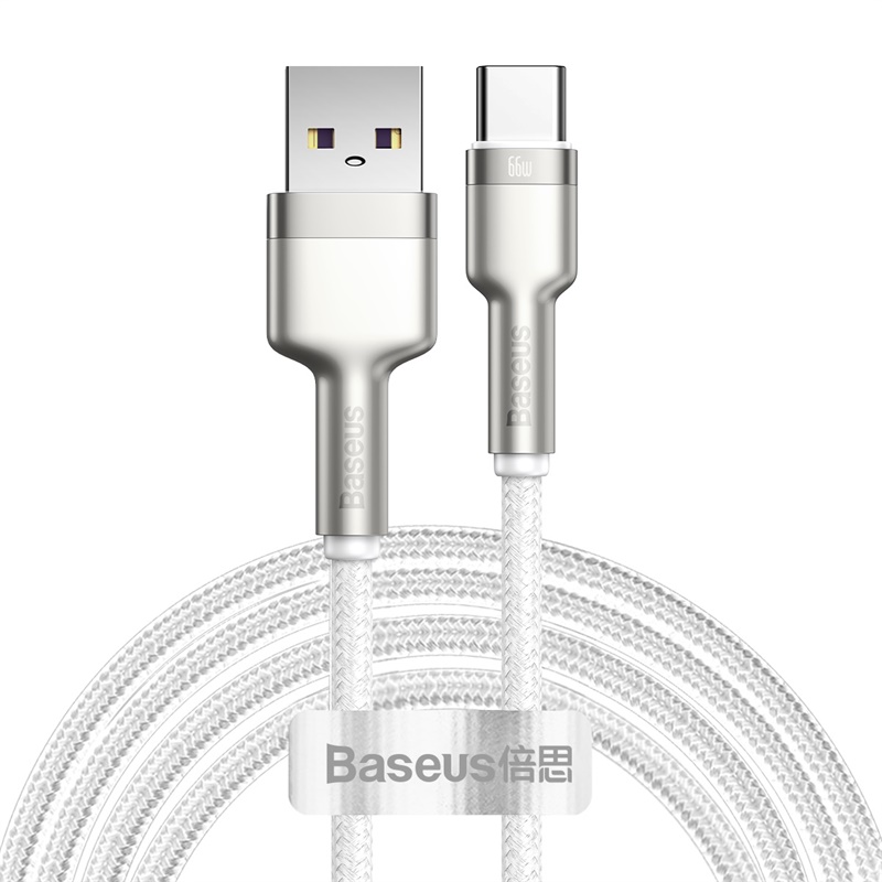 Кабель USB-USB Type-C, 6А, 2 м, белый, Baseus Cafule Series (CAKF000202)