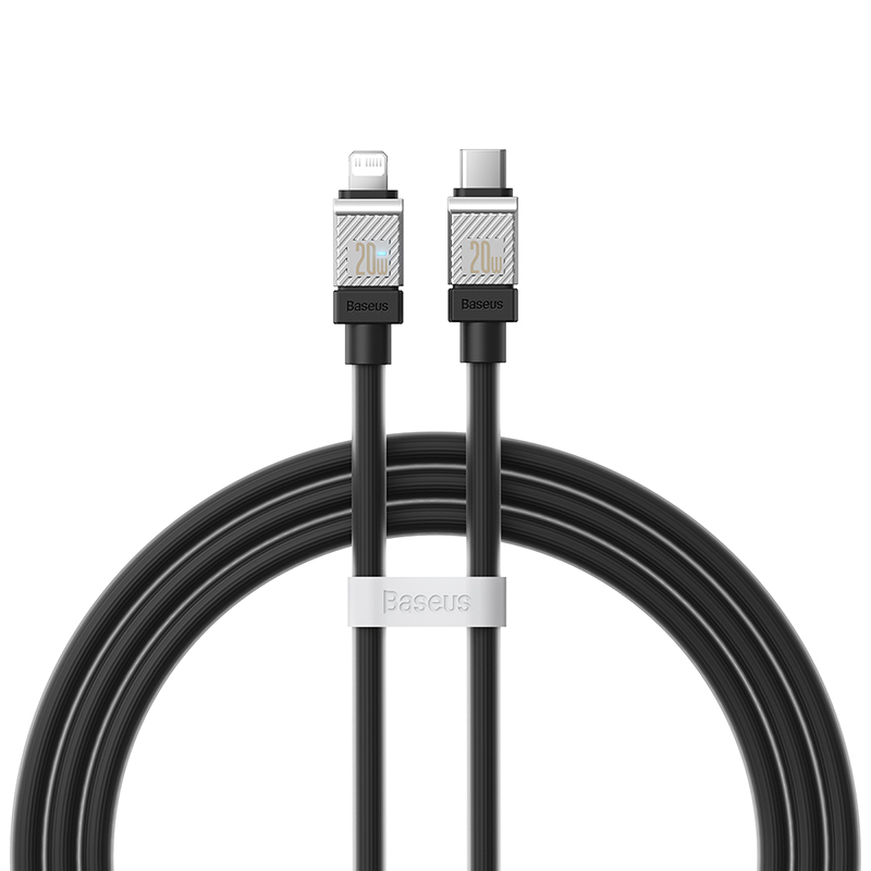 

Кабель USB Type-C-Lightning 8-pin, быстрая зарядка, 20 Вт, 1 м, черный, Baseus CoolPlay (CAKW000001)