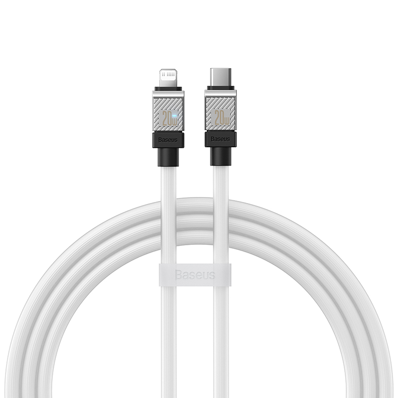 

Кабель USB Type-C-Lightning 8-pin, быстрая зарядка, 20 Вт, 1 м, белый, Baseus CoolPlay (CAKW000002)