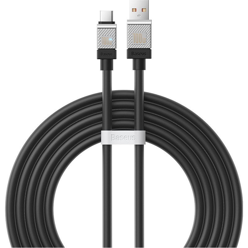 

Кабель USB-USB Type-C, быстрая зарядка, 6А, 2 м, черный, Baseus CoolPlay (CAKW000701)