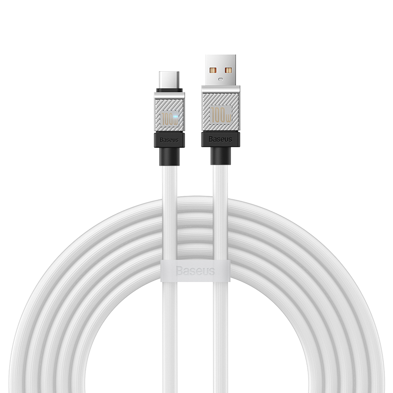 

Кабель USB-USB Type-C, быстрая зарядка, 6А, 2 м, белый, Baseus CoolPlay (CAKW000702)