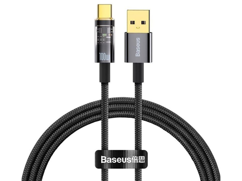 

Кабель USB-USB Type-C, быстрая зарядка, 5А, 2 м, черный, Baseus Explorer (CATS000301)