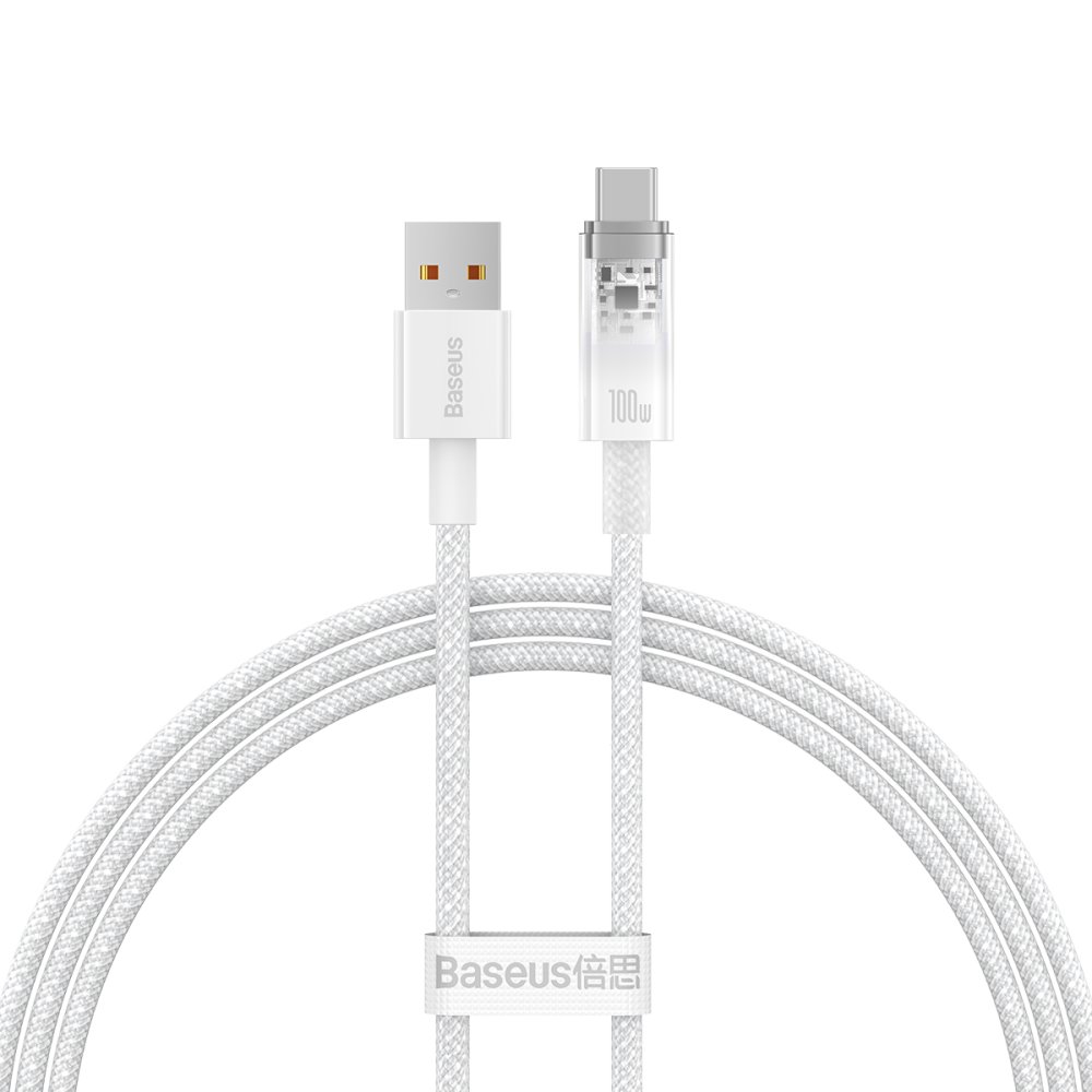 

Кабель USB-USB Type-C, быстрая зарядка, 5А, 1 м, белый, Baseus Explorer (CATS010402)