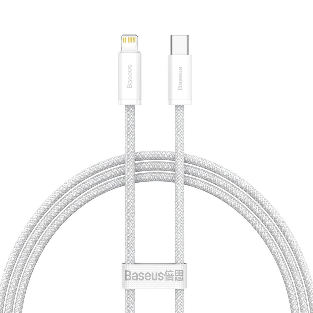 

Кабель USB Type-C-Lightning 8-pin, быстрая зарядка, 20 Вт, 1 м, белый, Baseus Dynamic Series (CALD000002)