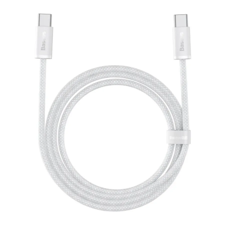 

Кабель USB Type-C-USB Type-C, быстрая зарядка, 5А, 100 Вт, 1 м, белый, Baseus Dynamic Series (CALD000202)
