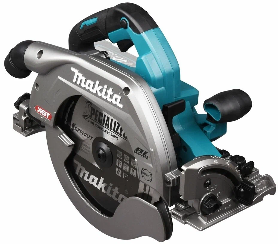 Дисковая пила Makita HS009GZ, 4000 об/мин, диаметр диска 23.5 см, аккумуляторная 40 В, подсветка, поставляется без аккумуляторов и зарядного устройства (HS009GZ)