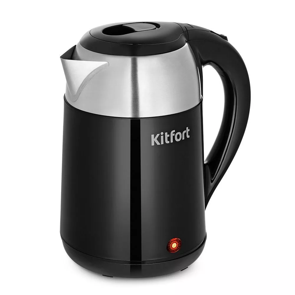 

Чайник электрический Kitfort КТ-6647 2л. 1.7 кВт, пластик/металл, черный/серебристый (КТ-6647), КТ-6647