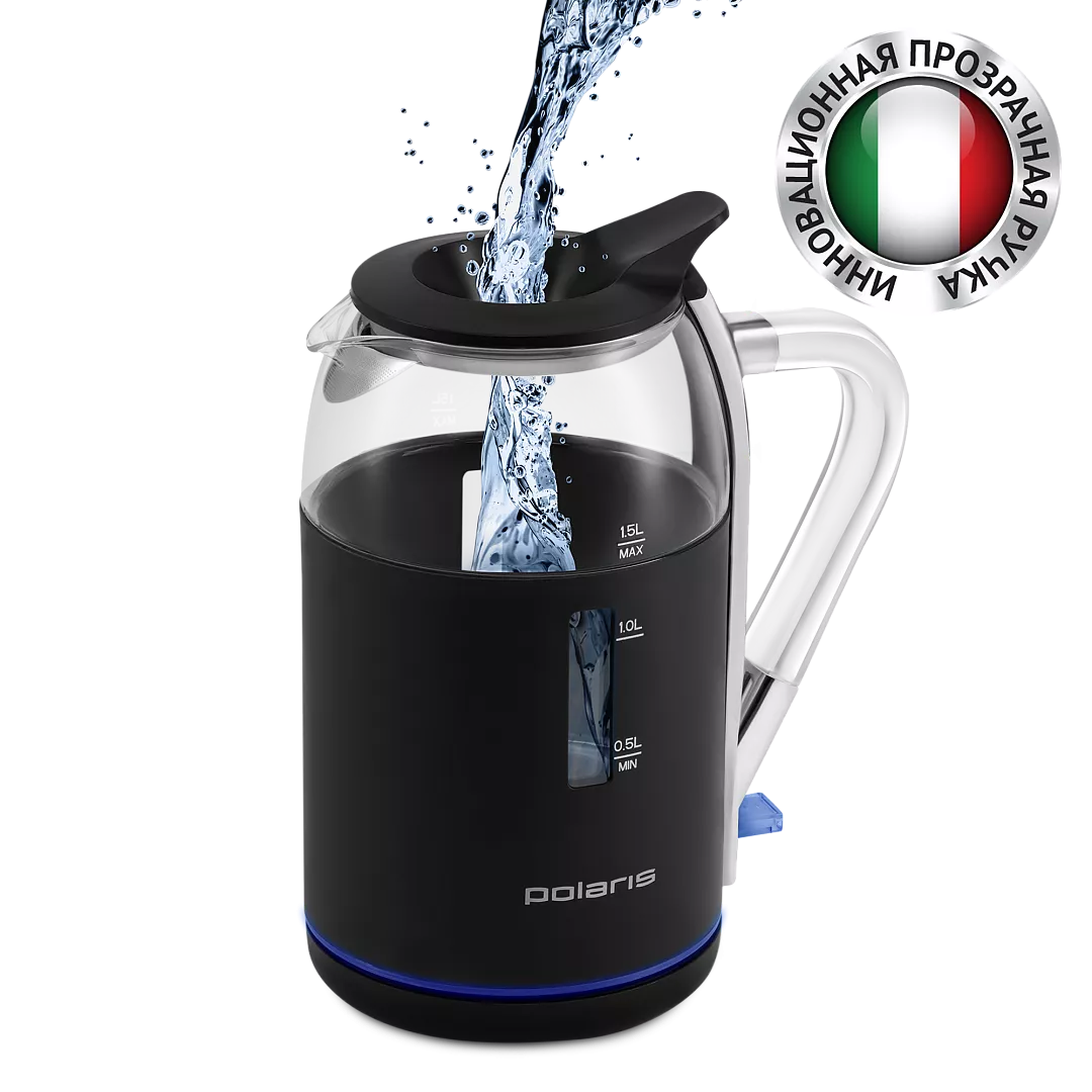 

Чайник электрический POLARIS Water Way Pro PWK 1563CGL 1.5л. 2.2 кВт, стекло, черный (PWK 1563CGL), PWK 1563CGL