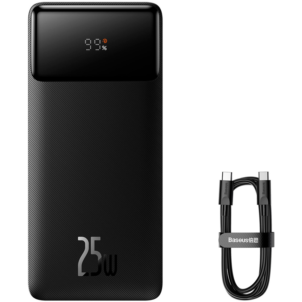 

Портативный аккумулятор (Powerbank) BASEUS Bipow Digital Display, 20 А·ч, 3xUSB, 3А, Type-C, QC, PD, черный (PPBD020301), Bipow Digital Display