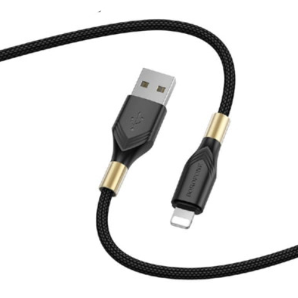 

Кабель USB-Lightning 8-pin, быстрая зарядка, 2.4А, 1 м, черный, Borofone Advantage BX92 (6941991100888), BX92