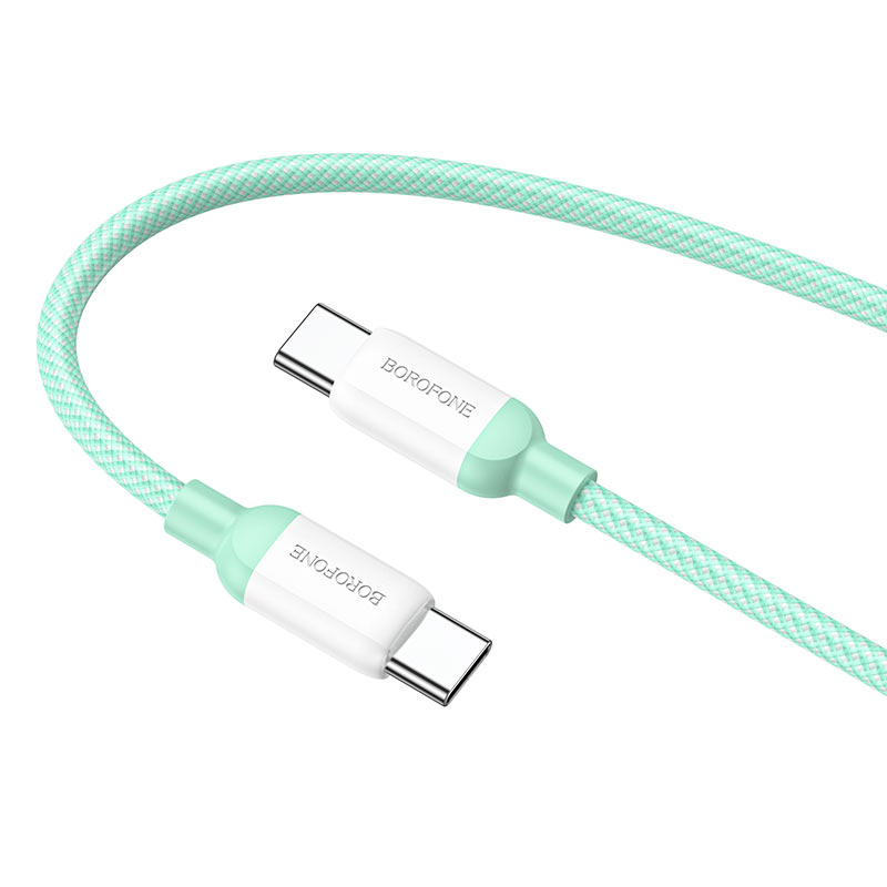 

Кабель USB Type-C-USB Type-C, быстрая зарядка, 3А, 100 Вт, 2 м, зеленый, Borofone BX68 (6974443383546), BX68