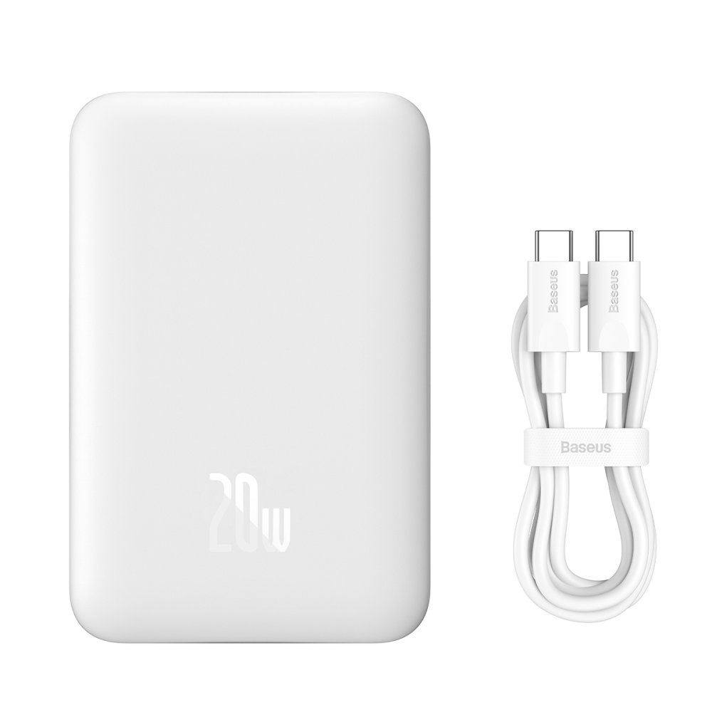 

Портативный аккумулятор (Powerbank) BASEUS Magnetic Mini Wireless, 20000 мА·ч, 1xUSB, 3А, Type-C, QC, PD, QI, белый (PPCX150002), Magnetic Mini Wireless