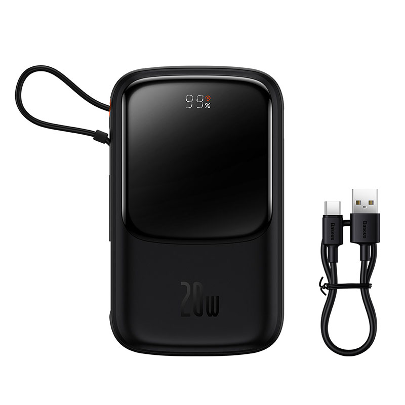 

Портативный аккумулятор (Powerbank) BASEUS Qpow Pro Digital Display, 10000 мА·ч, 2xUSB, 3А, Type-C, QC, PD, черный (PPQD020001), Qpow Pro Digital Display