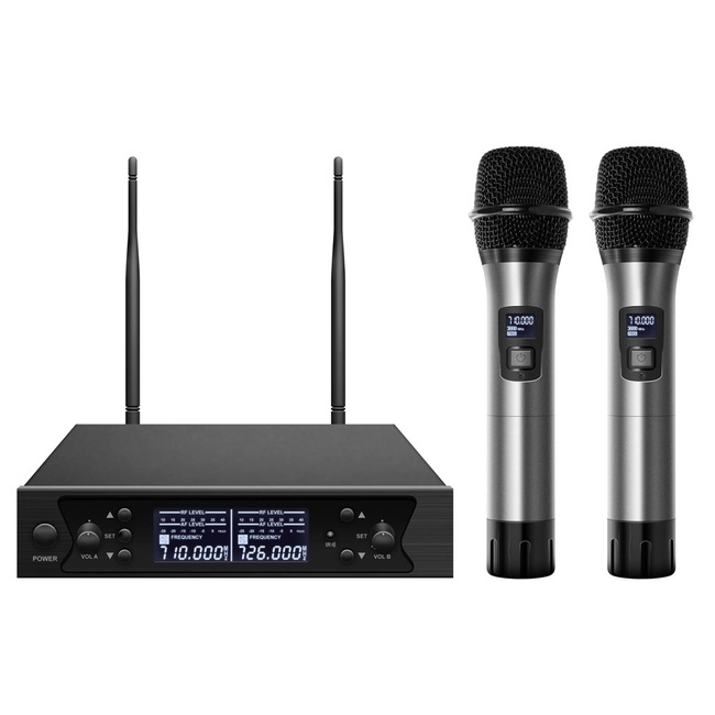 

Беспроводная микрофонная система Axelvox AX-7000R, беспроводной, аттенюатор 10 дБ, два микрофона, черный (AX-7000R), AX-7000R