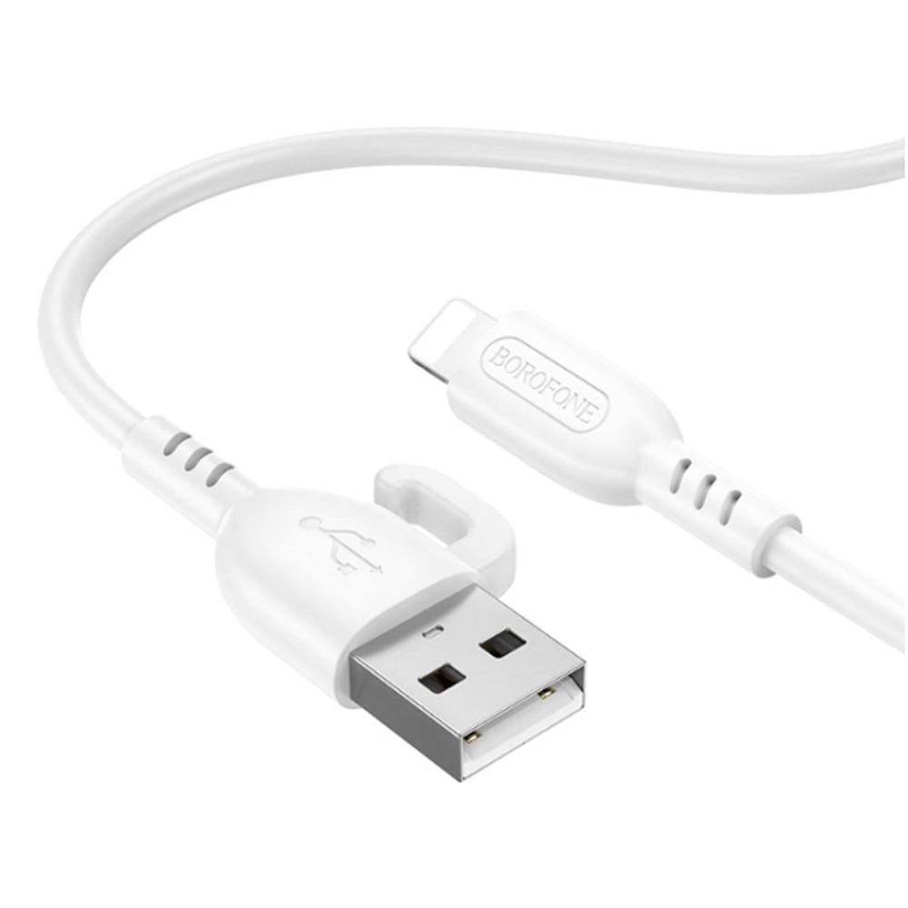 

Кабель USB-Lightning 8-pin, быстрая зарядка, 2.4А, 1 м, белый, Borofone Symbol BX91 (6974443389890), BX91