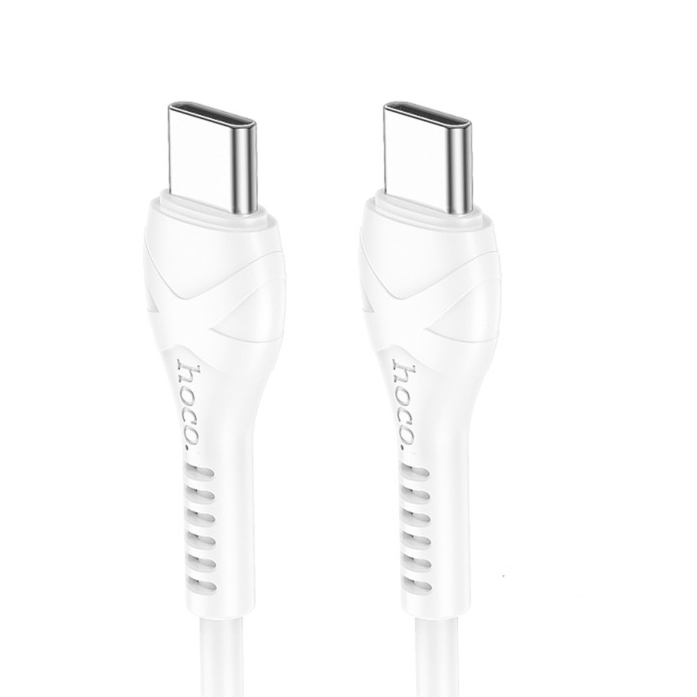 

Кабель USB Type-C-USB Type-C, 3А, 60 Вт, 1 м, белый, HOCO Cool power X37 (6942007610063), X37