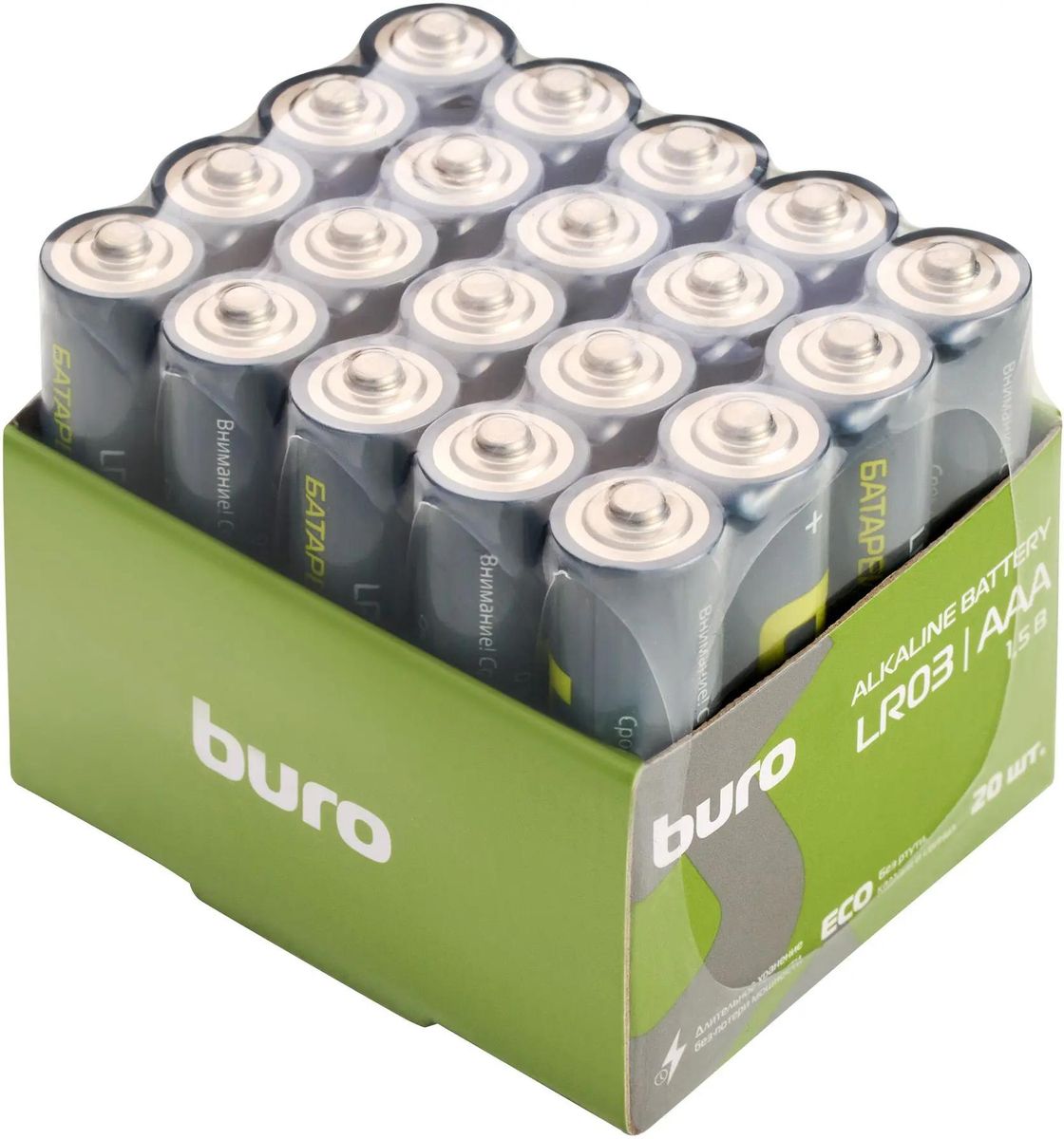 

Батарейка Buro Alkaline, AAA (LR03), 1.5V, 20 шт. (1934862)