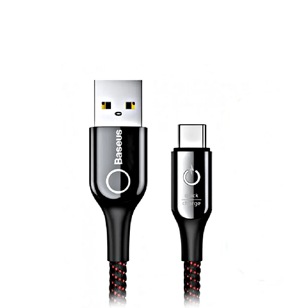 

Кабель USB-USB Type-C, быстрая зарядка, 3А, 1 м, черный, Baseus C-shaped Light Intelligent power-off CATCD-01 (CATCD-01), CATCD-01
