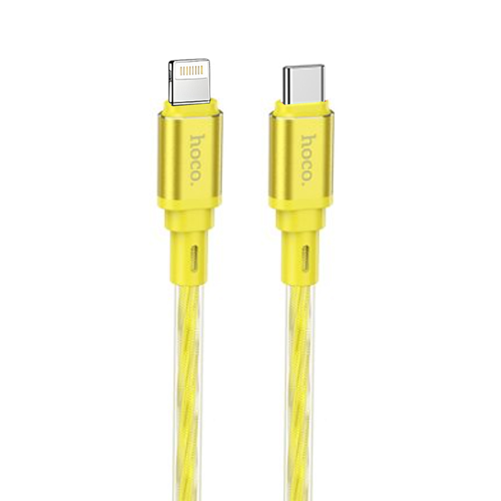 

Кабель Lightning 8-pin-USB Type-C, 3А, 20 Вт, 1 м, золотистый, HOCO Crystal ice X98 (6942007600125), X98