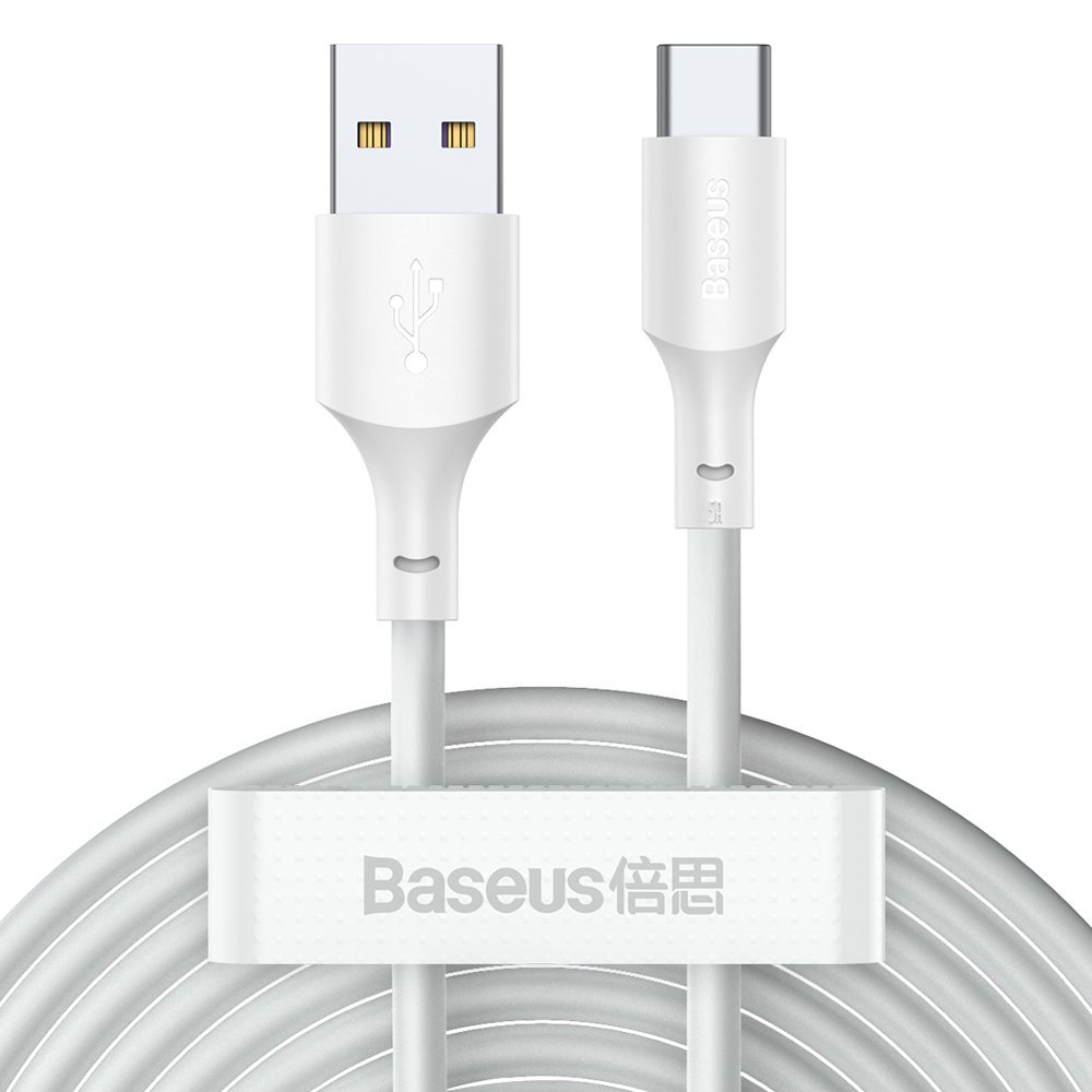 

Кабель USB-USB Type-C, быстрая зарядка, 5А, 40 Вт, 1.5 м, белый, Baseus Simple Wisdom Data Cable Kit (TZCATZJ-02)