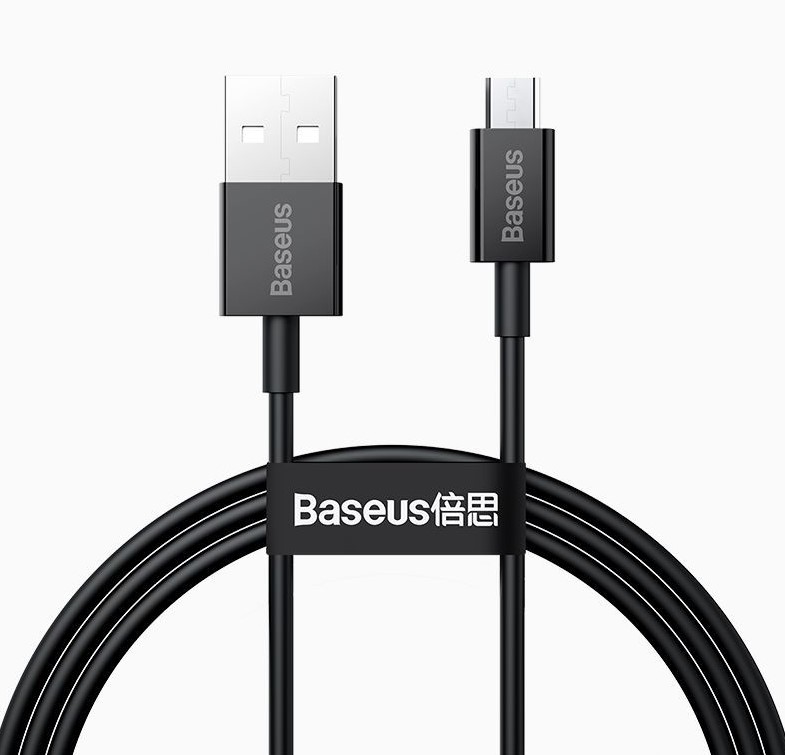 

Кабель USB-Micro USB, быстрая зарядка, 2А, 1 м, черный, Baseus Superior Series (CAMYS-01)