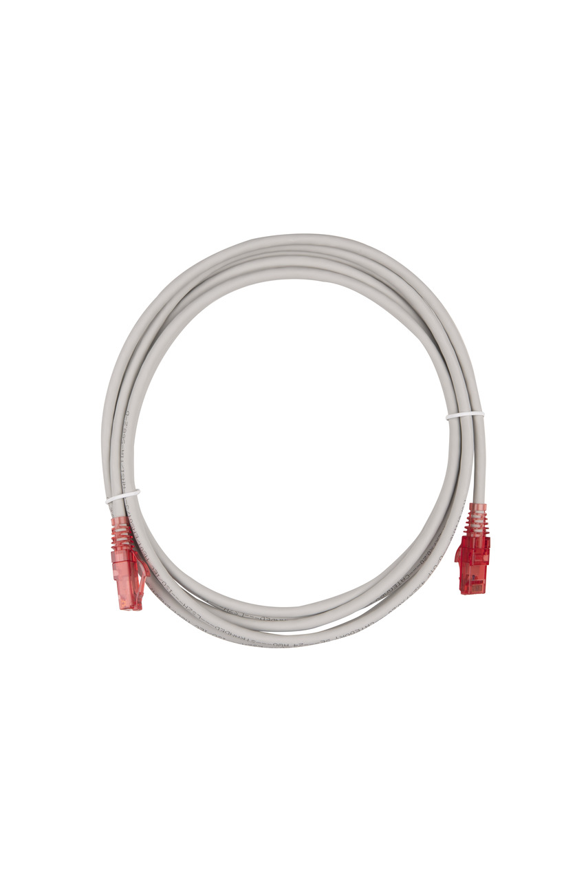 Патч-корд Hyperline UTP, кат.5e, 3 м, RJ45-RJ45, серый (PC-LPM-UTP-RJ45-RJ45-C5e-3M-LSZH-GY)