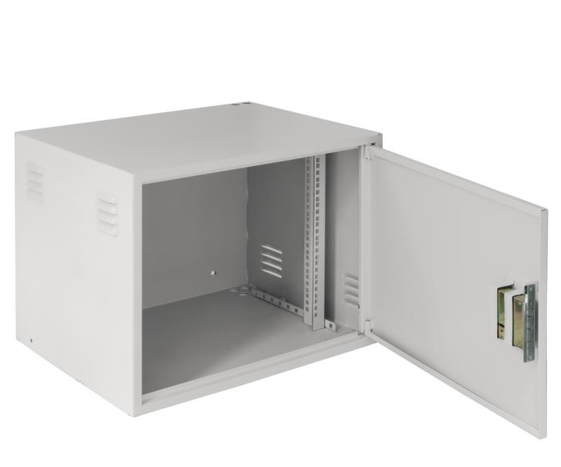 Шкаф телекоммуникационный настенный 9U 600x450, металл, серый, антивандальный, в сборе, NETLAN EC-WS-096045-GY