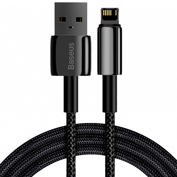 

Кабель USB-Lightning 8-pin, быстрая зарядка, 2.4А, 2 м, черный, Baseus Tungsten Gold CALWJ-A01 (CALWJ-A01), CALWJ-A01