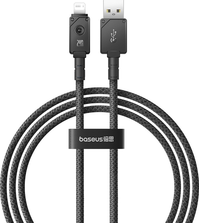

Кабель USB-Lightning 8-pin, быстрая зарядка, 2.4А, 1 м, черный, Baseus Unbreakable P10355802111-00 (P10355802111-00), P10355802111-00