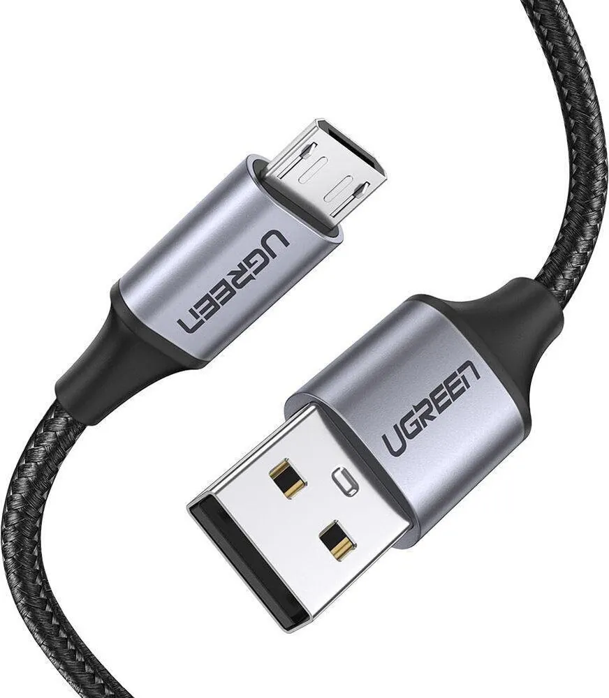 

Кабель USB-Micro USB, быстрая зарядка, 2А, 18 Вт, 50 см, черный, UGREEN US290 (60145), US290