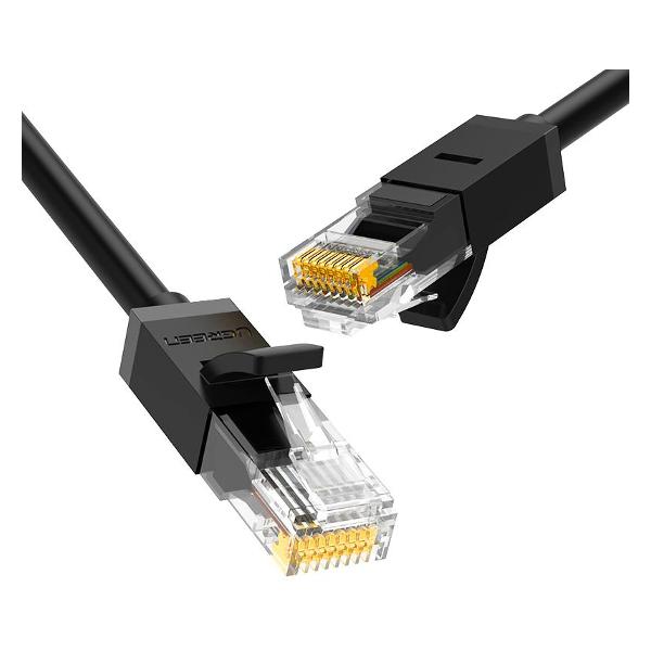 Патч-корд UTP кат.6, 8 м, RJ45-RJ45, черный, UGREEN NW102 (20163)