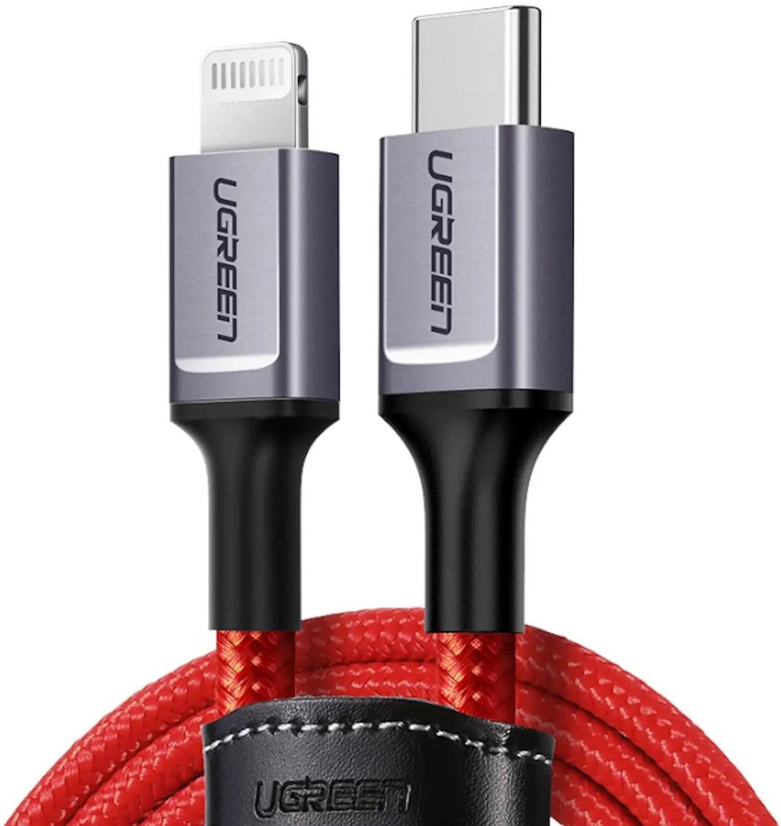 

Кабель USB Type-C-Lightning 8-pin, MFi, быстрая зарядка, 3А, 1 м, красный, UGREEN US298 (20309), US298