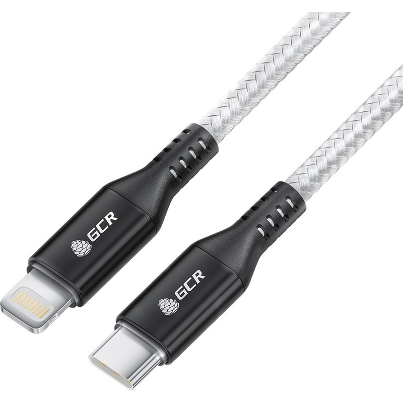 Кабель USB Type-C-Lightning 8-pin, 18 Вт, 50 см, черный/белый, Greenconnect GCR-53118 (GCR-53118)