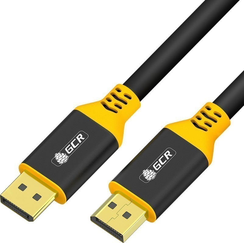 

Кабель DisplayPort (19M)-DisplayPort (19M) v1.2 4K, экранированный, 10 м, черный/желтый Greenconnect GCR-54441 (GCR-54441), GCR-54441