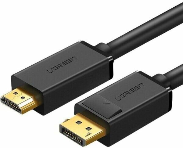 

Кабель DisplayPort (19M)-HDMI(19M) v1.4 4K, экранированный, 1 м, черный UGREEN DP101 (10238), DP101