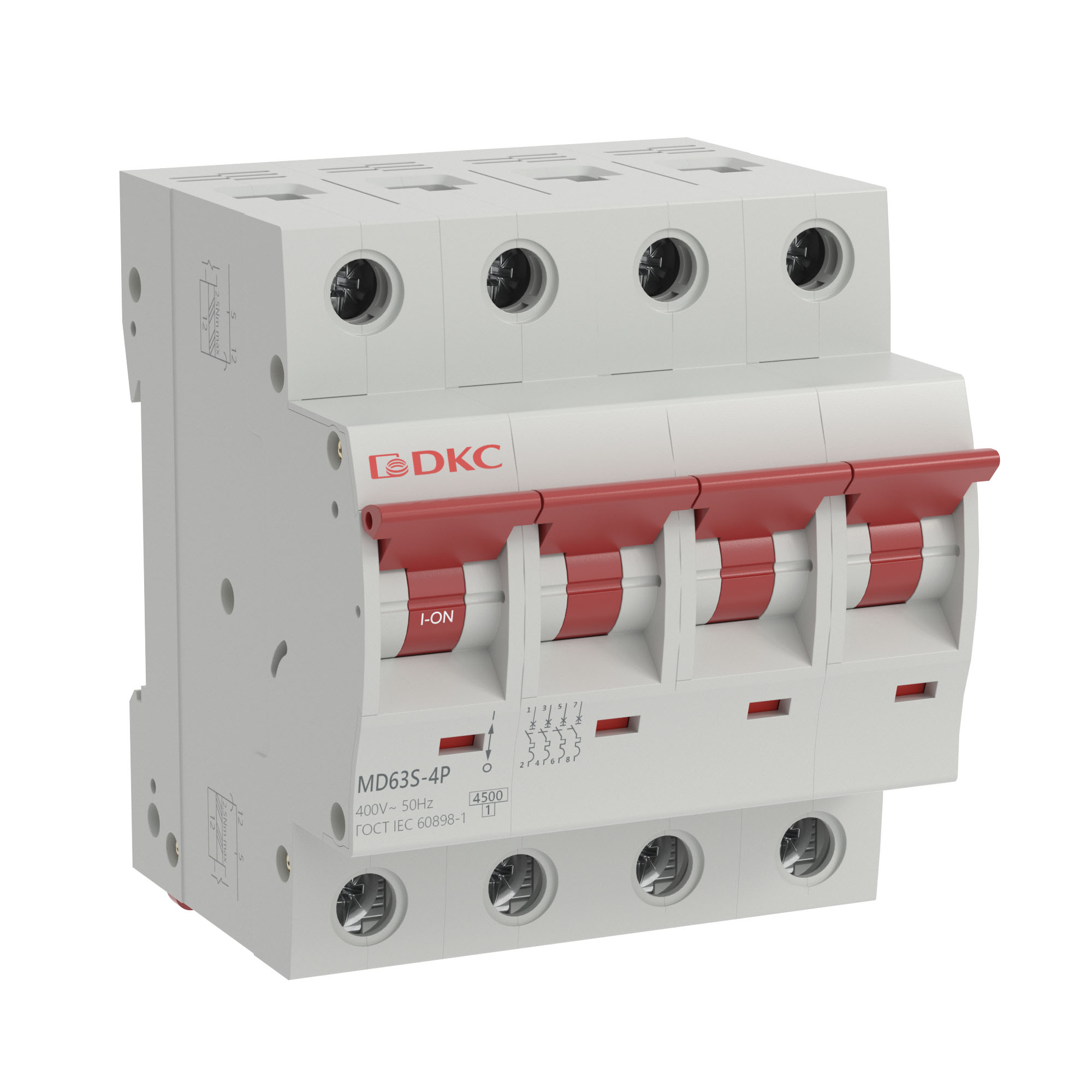 Выключатель автоматический DKC MD63S-4PC63 63А C 4.5кА
