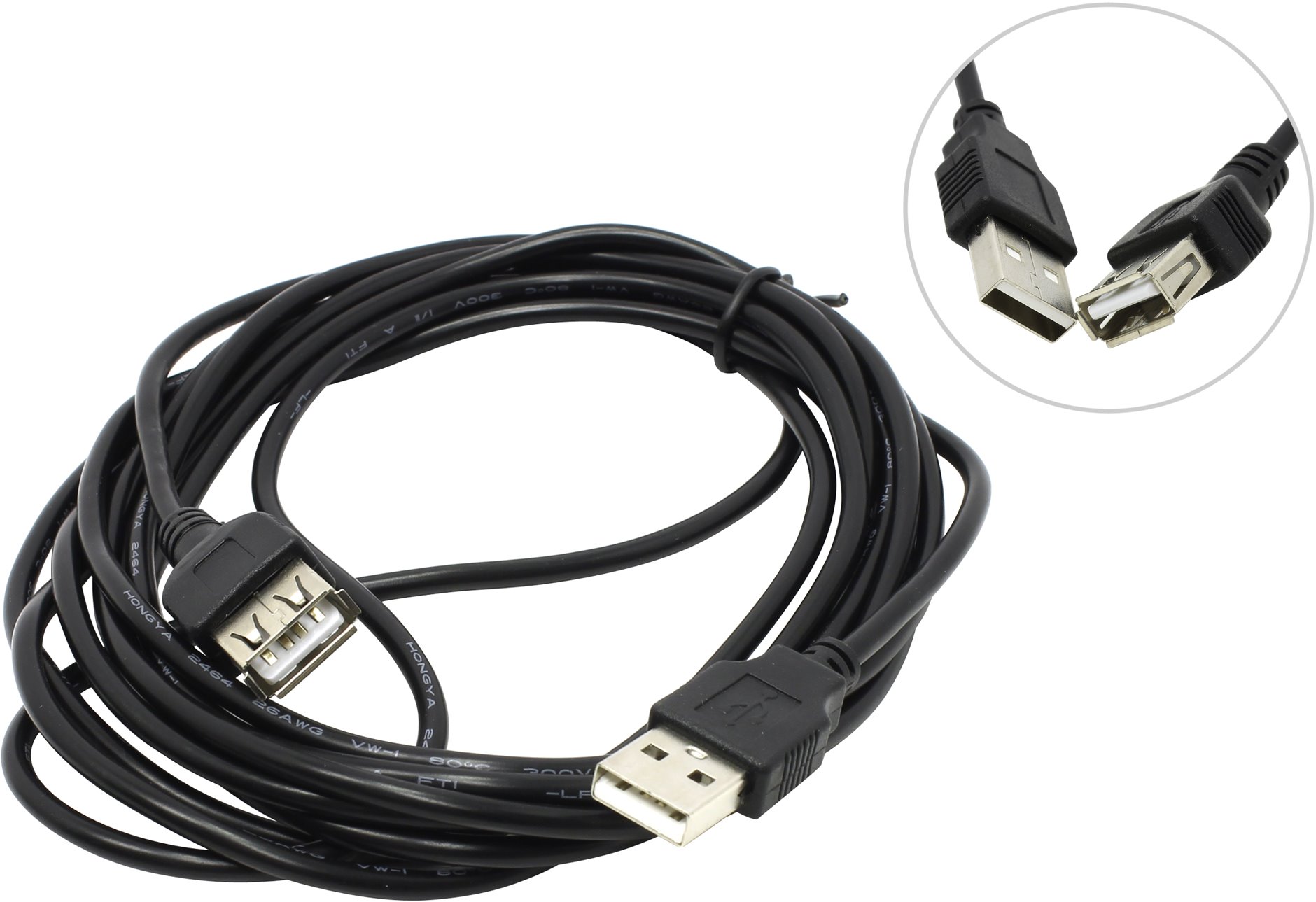 

Кабель-удлинитель USB(Am)-USB(Af), 3 м, черный, Exegate (EX138944RUS)